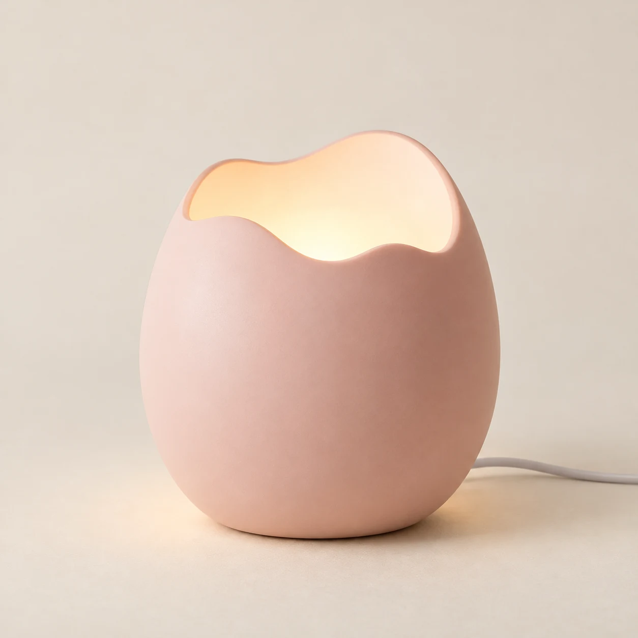 Blush Shell Lamp, Blush pink, soft wave opening